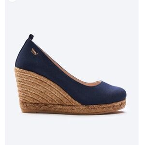 Viscata Navy Marquesa Canvas Espadrille Wedge Pump